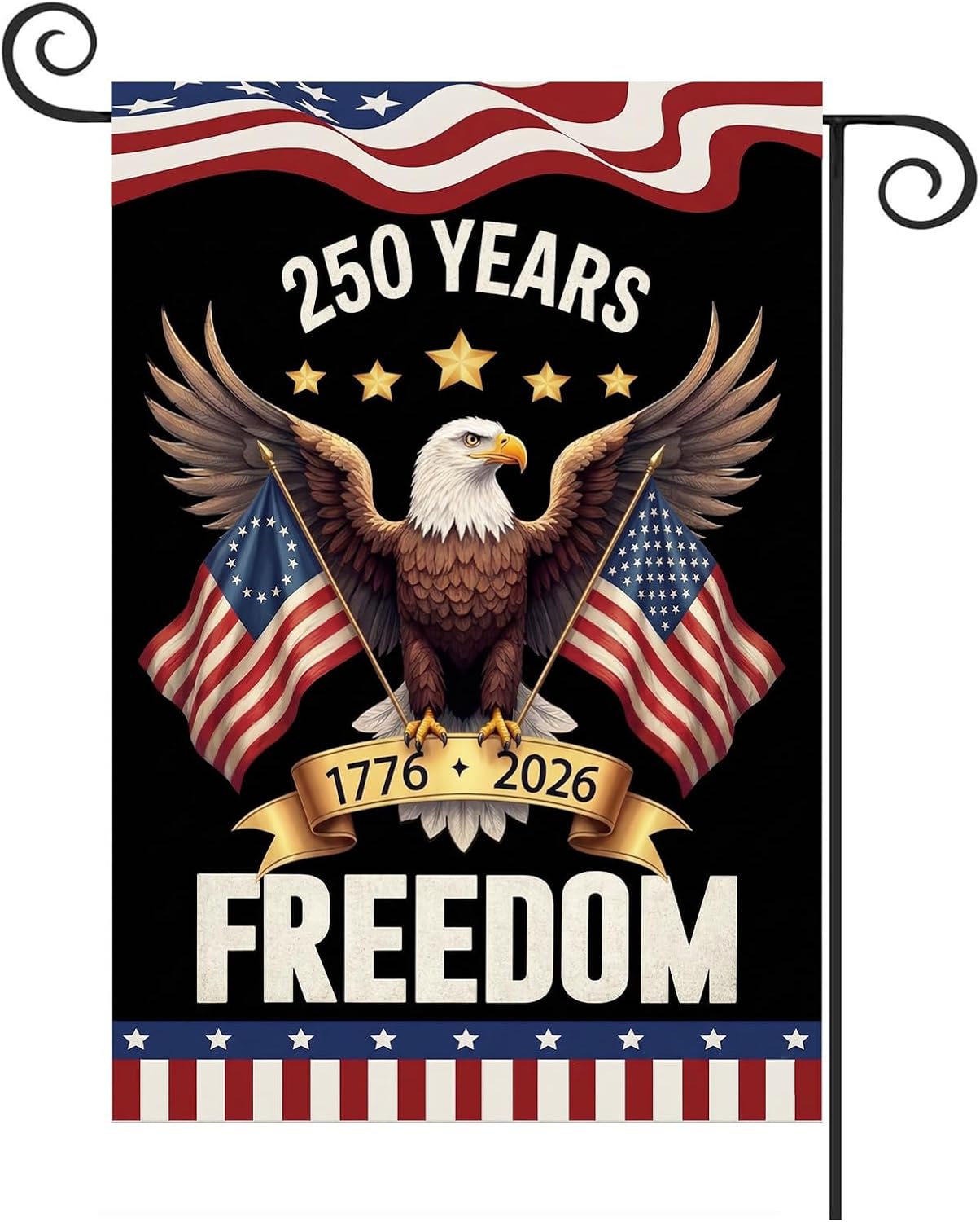 American Flag USA Garden Flag 12 x 18 - Patriotic Double Sided Small Flags for Yard