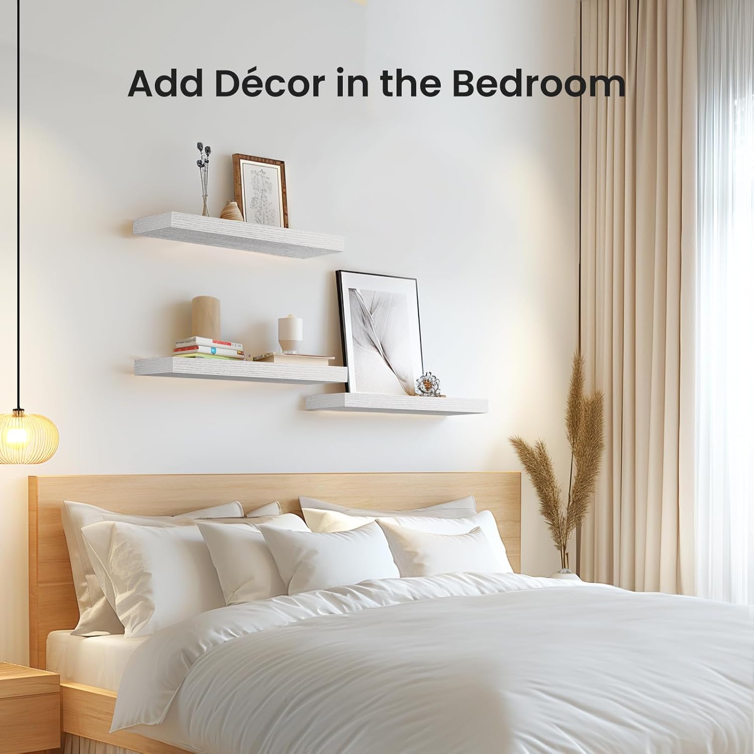 AMADA HOMEFURNISHING Floating Shelves, Wall Shelves for Bathroom/Living Room/Bedroom/Kitchen Decor