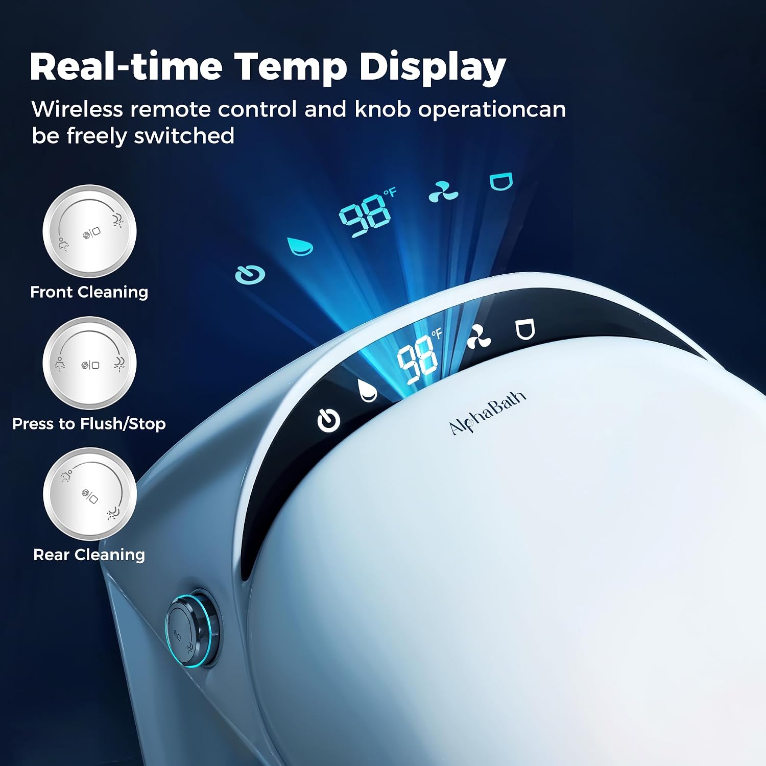 Smart Toilet with Bidet built in, Bidet Toilet with Water Filtration | Nano Self-Cleaning Glaze, Pump assisted, Auto Deodorizer, Blackout Flush