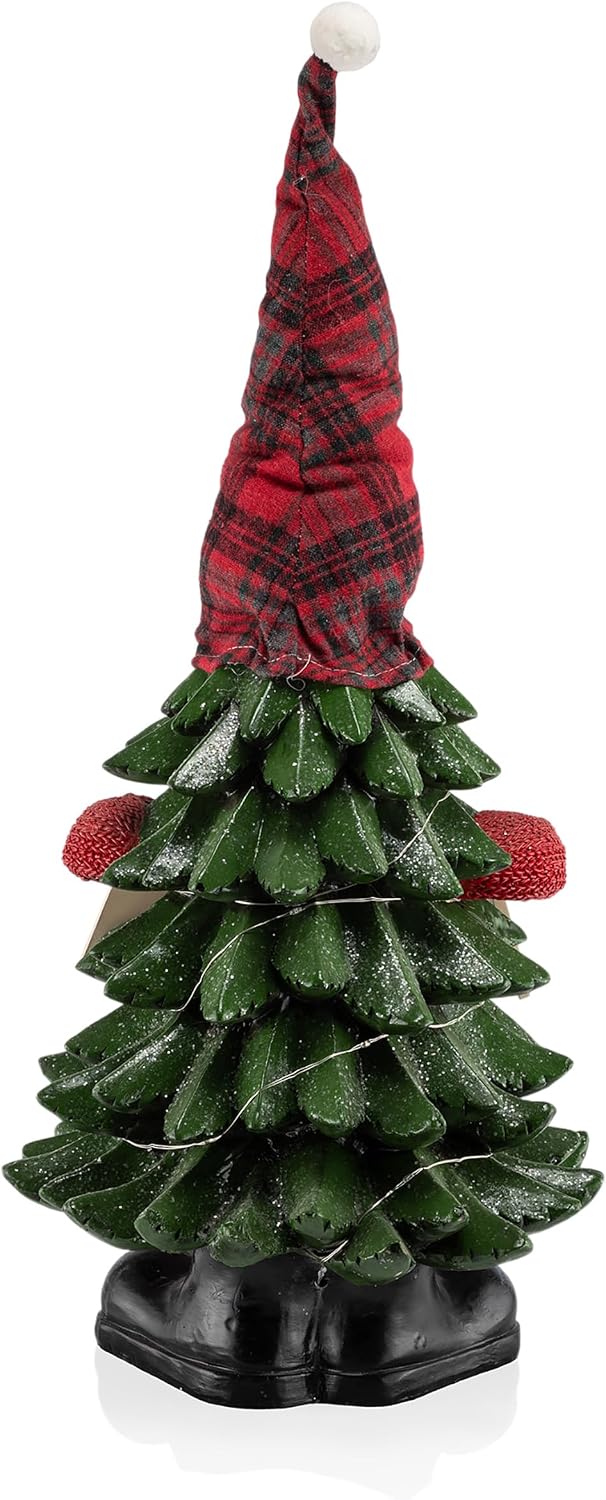 Alpine Corporation 12" Tall Outdoor Garden Gnome with Mushroom Yard Statue Decoration