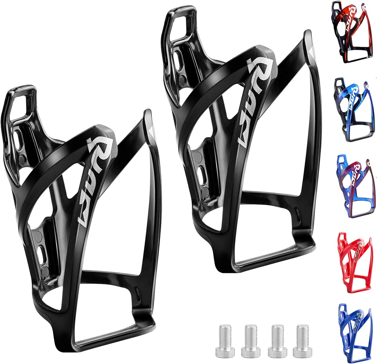 Suruid Bike Water Bottle Cage Ultra-Light Bicycle Bottle Holder Universal Bike Cup Holder Rack for Bicycle, Cycling, MTB, Road/Mountain Bikes 2 Pack - Black