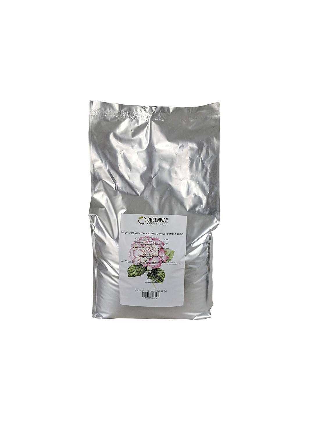 Greenway Biotech Magnesium Nitrate Fertilizer 11-0-0 with 9.6% Mg and 11% Nitrogen - 100% Water Soluble for Hydroponics Soil Foliar - Corrects Magnesium Deficiency - Made in USA - 2 Pounds