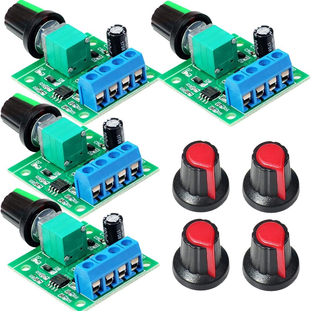 Gebildet 2pcs PWM Low Voltage Motor Speed Controller DC 1.8V 3V 5V 6V 12V 2A 1803BK 1803B Adjustable Driver Switch with Speed Control Knob