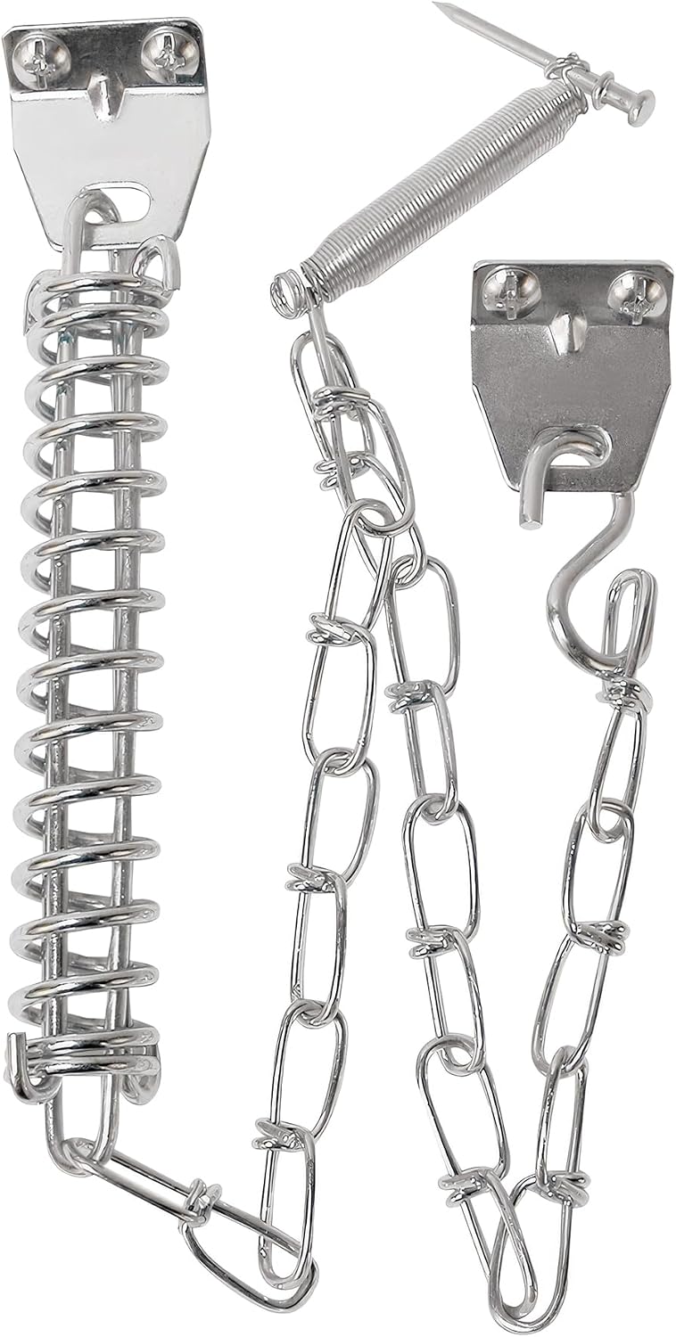 Prime-Line K 5026 Storm Door Protector Chain & Spring, Aluminum Finish (Single Pack)