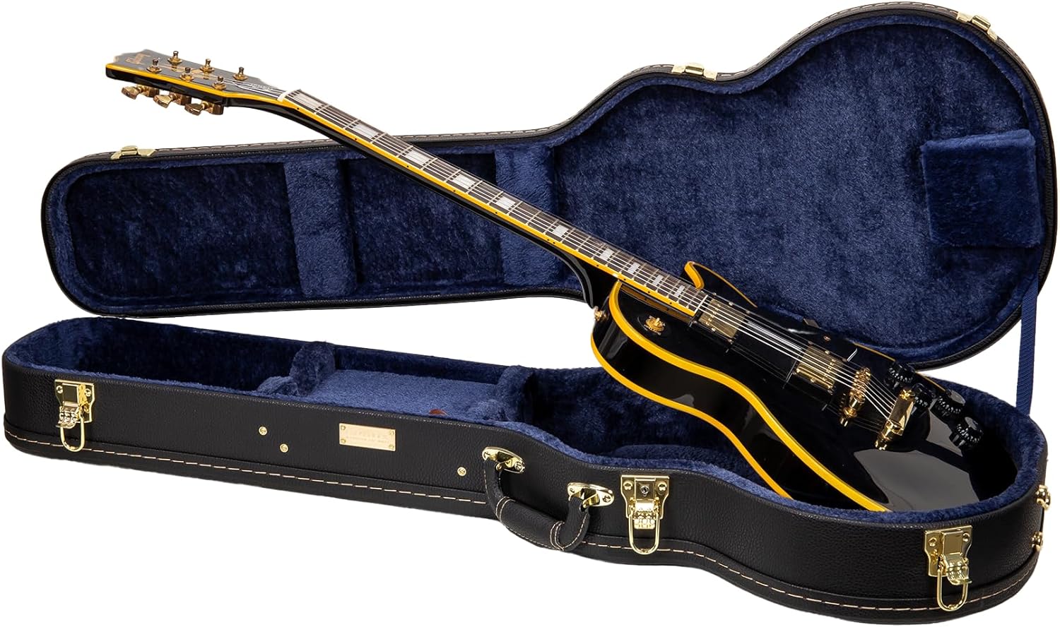 Crossrock Hardshell Arch Top wood case fits SG Electric Guitars-Black(CRW620SGBK)