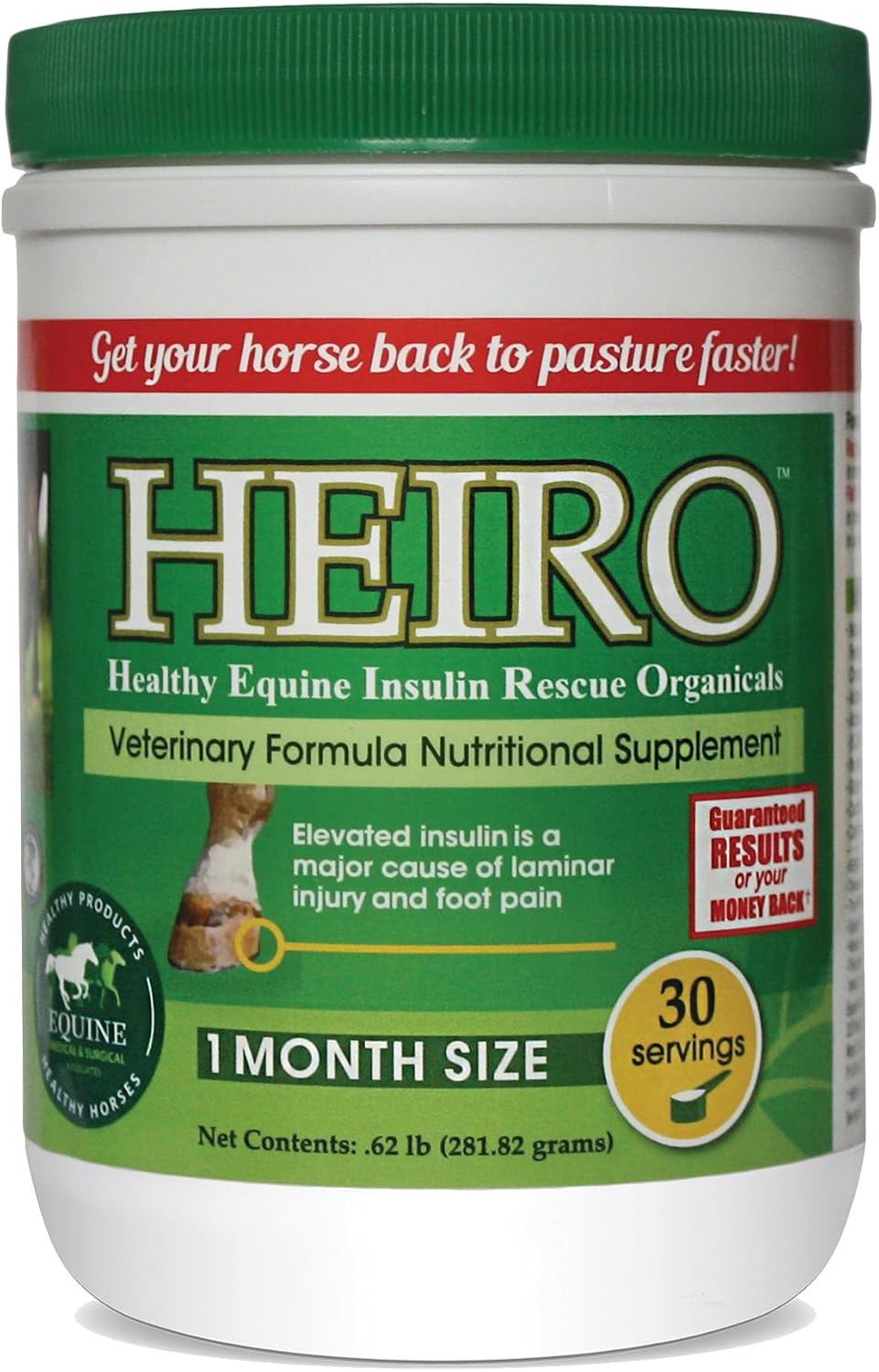 HEIRO Healthy Equine Nutritional Supplement for Horses, Herbal Blend with Magnesium and Vitamin E, Daily Metabolic Support Formula, Feed Powder, 90 Servings