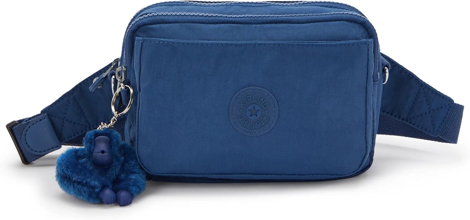 Kipling Women’s Abanu Medium Crossbody Bag, Lightweight, Adjustable Nylon Waist Pack with Multi-Compartment Zip Pockets