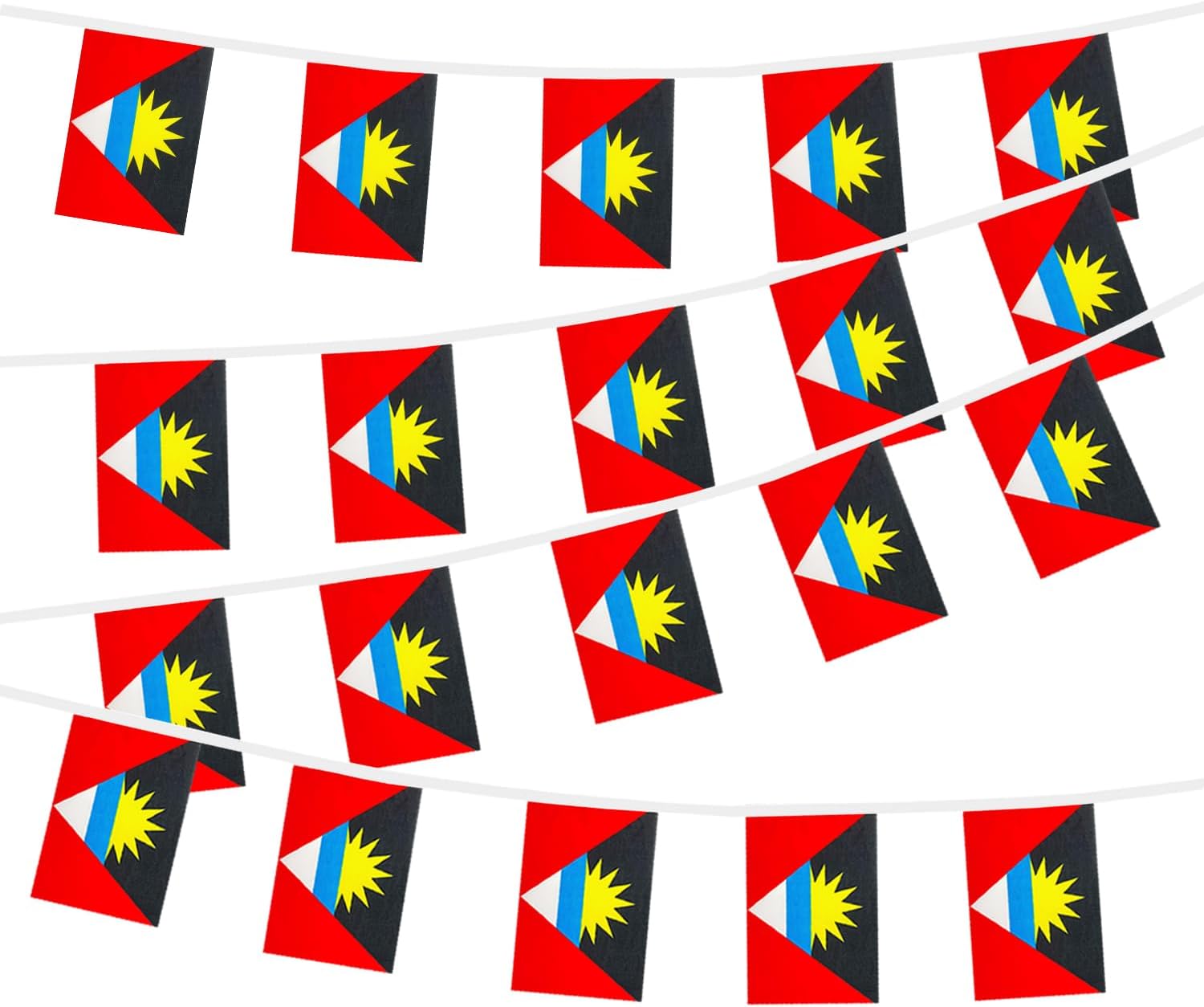 Nicaragua String Flags Banner Mini Small Nicaraguans Flag Bunting Patriotic Hanging Decor,National Holiday, Sports Game, Fiesta & Themed Party,18 Feet 20 Flags