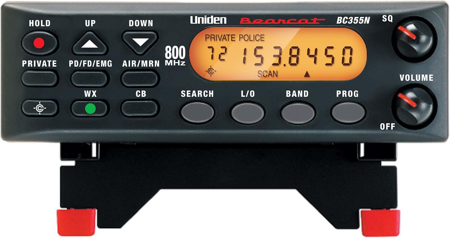 Uniden BC355N 300-Channel Base/Mobile Scanner, Close Call Capture, Pre-programmed Search Bands, NOAA Weather, Aviation, Marine, Railroad, NASCAR