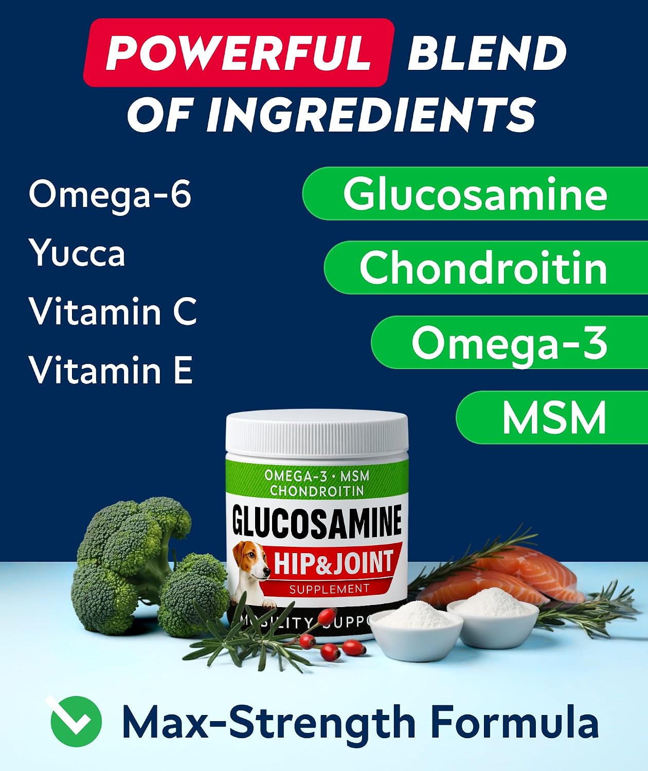 Advanced Glucosamine for Dogs, Chondroitin & MSM Hip Joint Supplement Chews