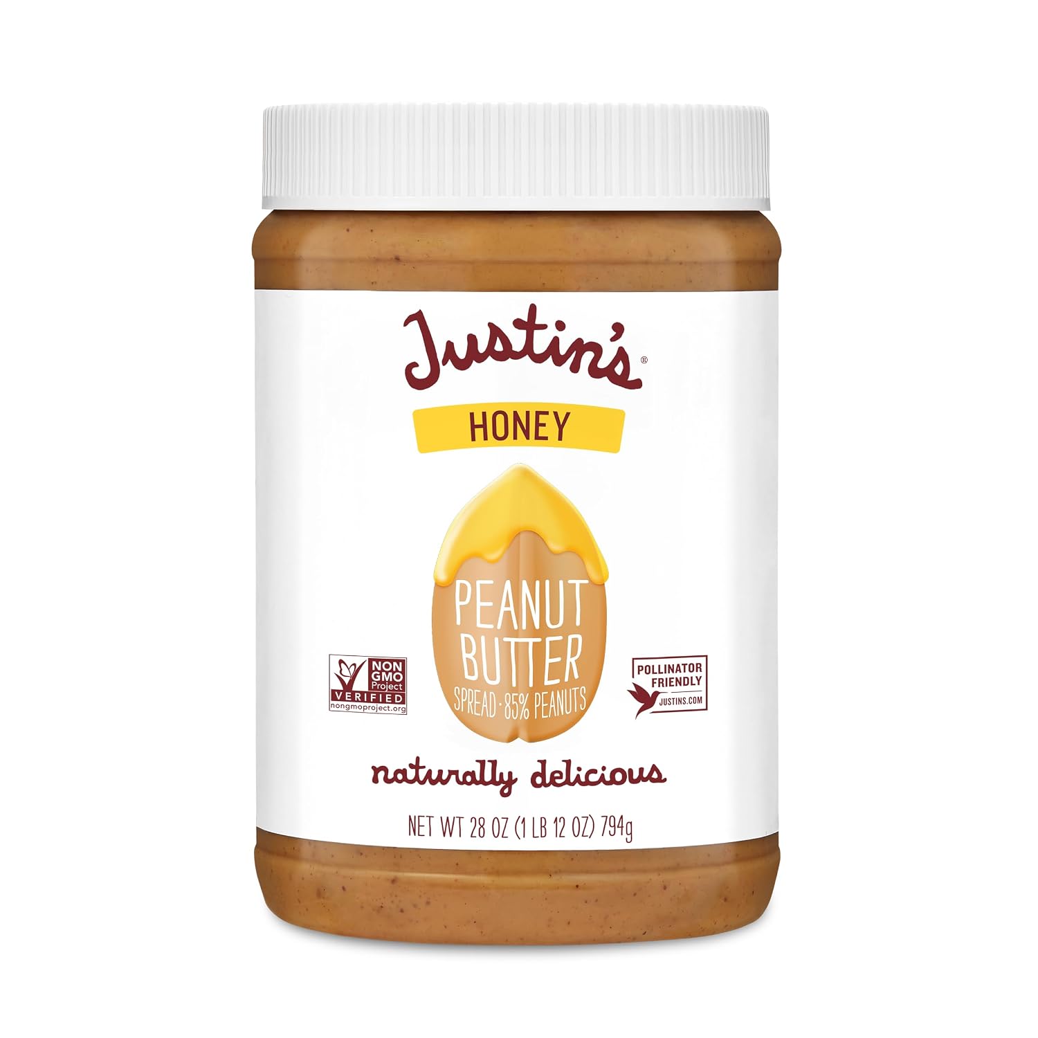 Justins, Peanut Butter Blend Honey Jar, 16 Ounce