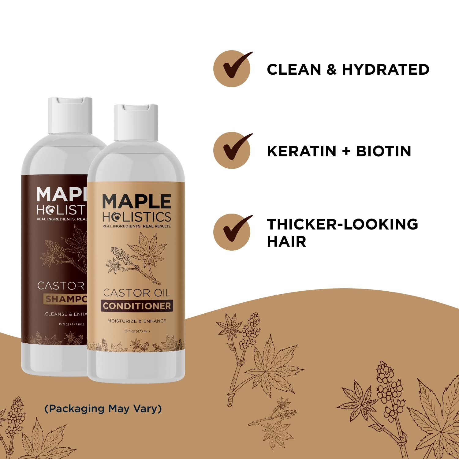 Sulfate Free Shampoo and Conditioner Set - Tea Tree Sage and Rosemary Shampoo and Conditioner for Dry Flaky Scalp Care - Deep Cleansing Color Safe Shampoo and Conditioner for Damaged Dry Hair Care