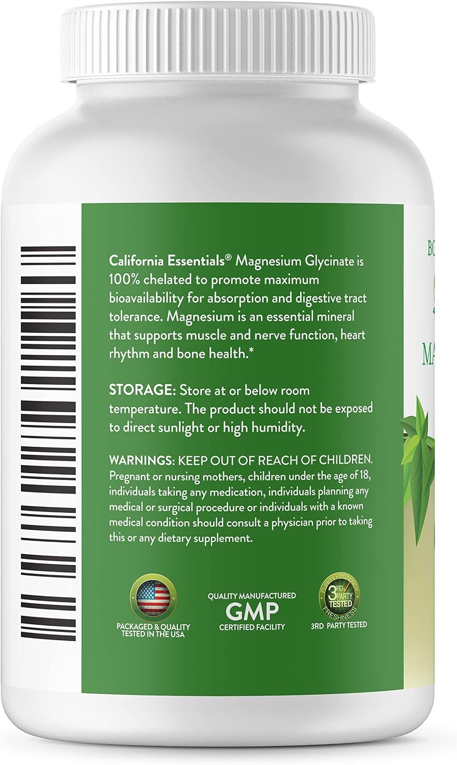 Magnesium Glycinate 400 - Chelated, High Absorption Magnesium for Muscle Relief, Bone & Heart Support -Vegan, Non-GMO, Gluten-Free 240 Tablets (Servings 120, Serving Size (2) 200mg Tablets)