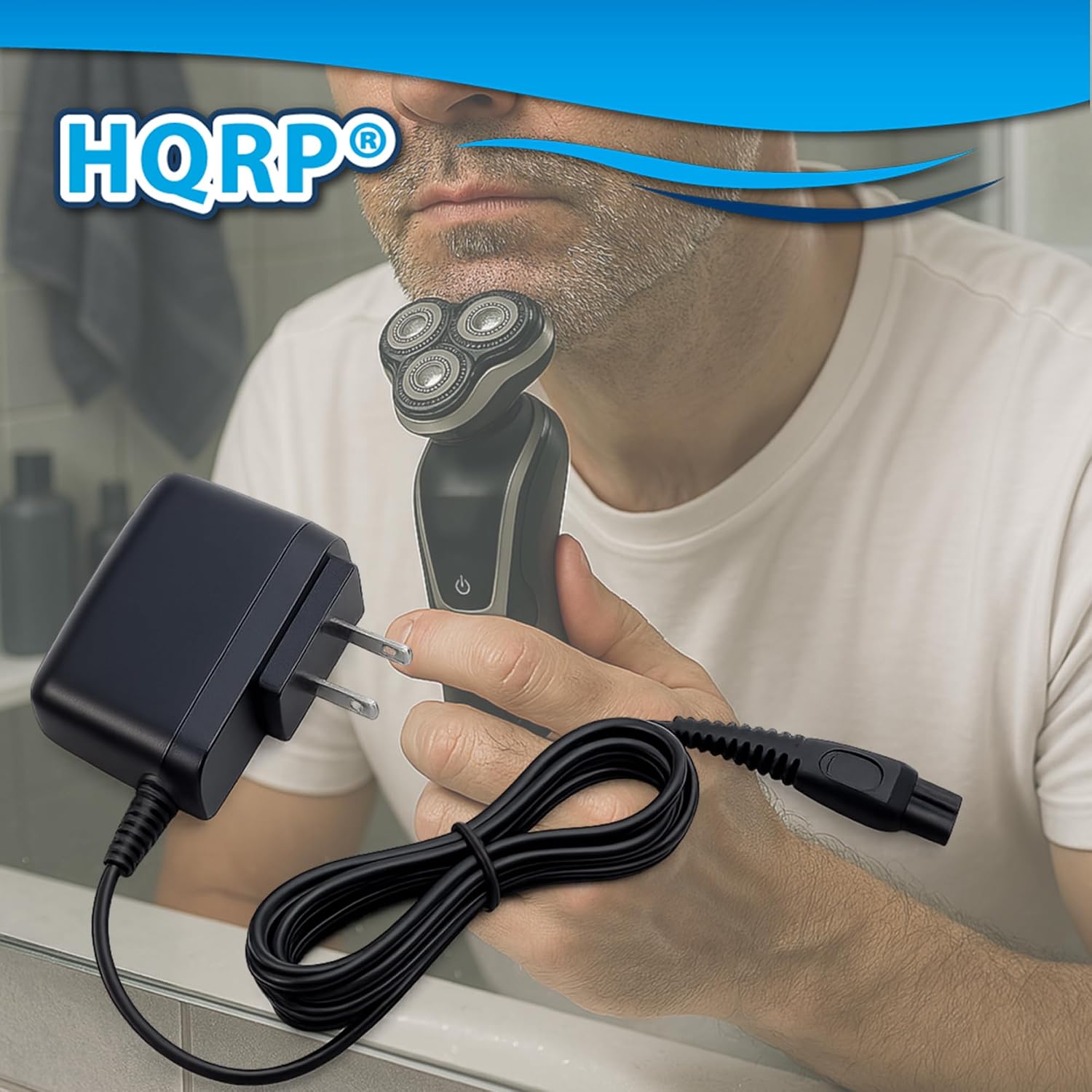 HQRP AC Adapter/Power Cord Compatible with Philips Norelco 5100 5200 Series S5210 S5290 7825XL 7845XL 7864XL 7865XL 7866XL 7867XL QP6510 QP6520