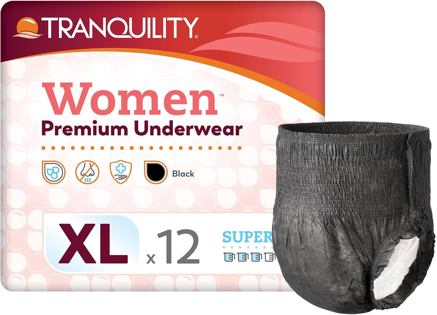 Tranquility Premium Daytime Disposable Absorbent Underwear, L, 54 in, 16 ct | Breathable All-Day Comfort, Adult Diapers