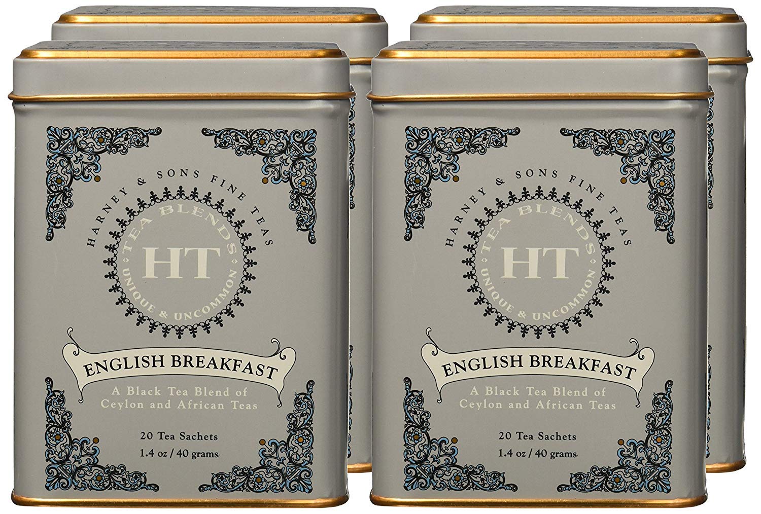 Harney & Sons HT Organic Supreme Green Tea, 20 Sachets, Tea Tin | Organic green tea with 20 sachets in a reusable tea tin. Caffeinated.