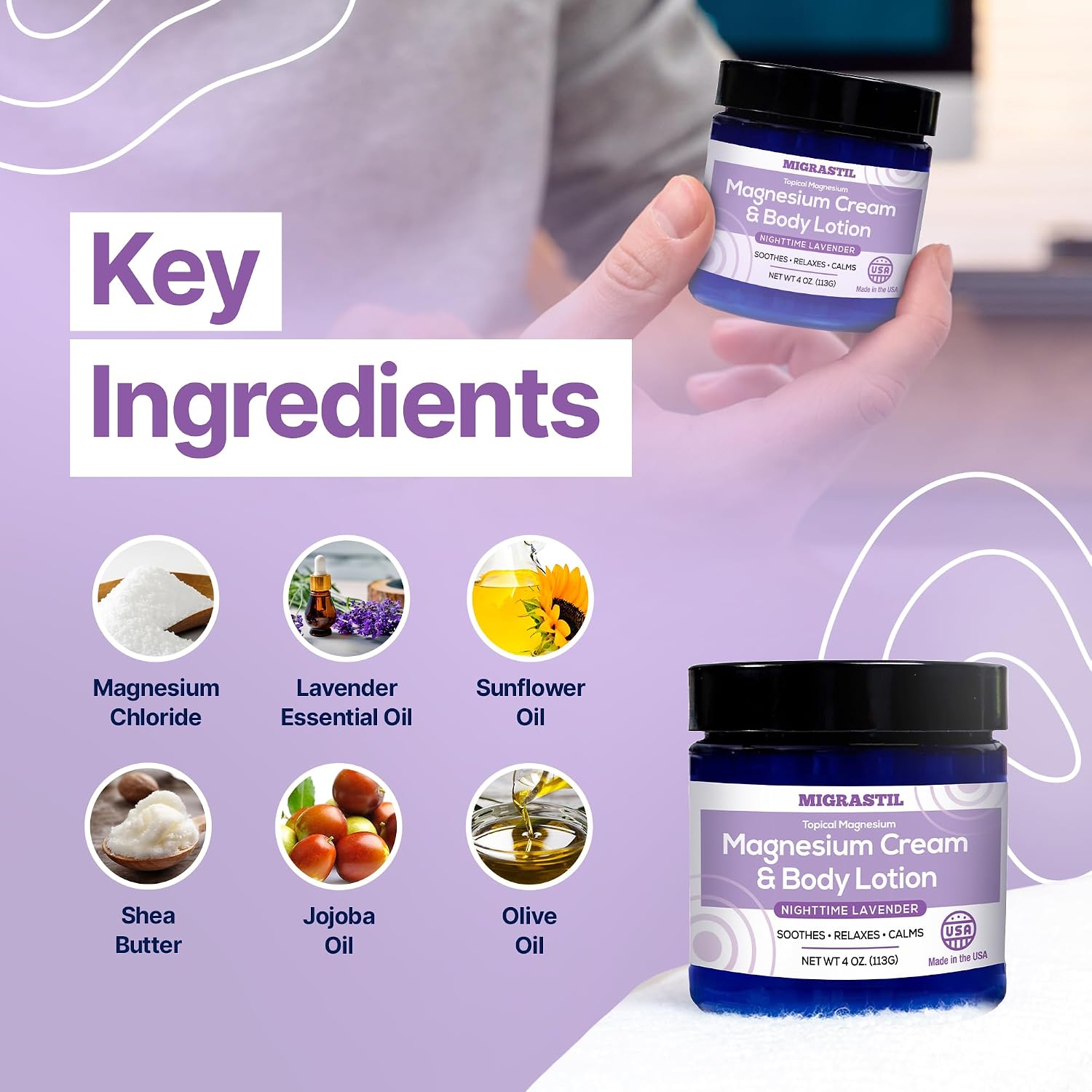 Topical Magnesium Cream & Lavender Magnesium Cream Bundle
