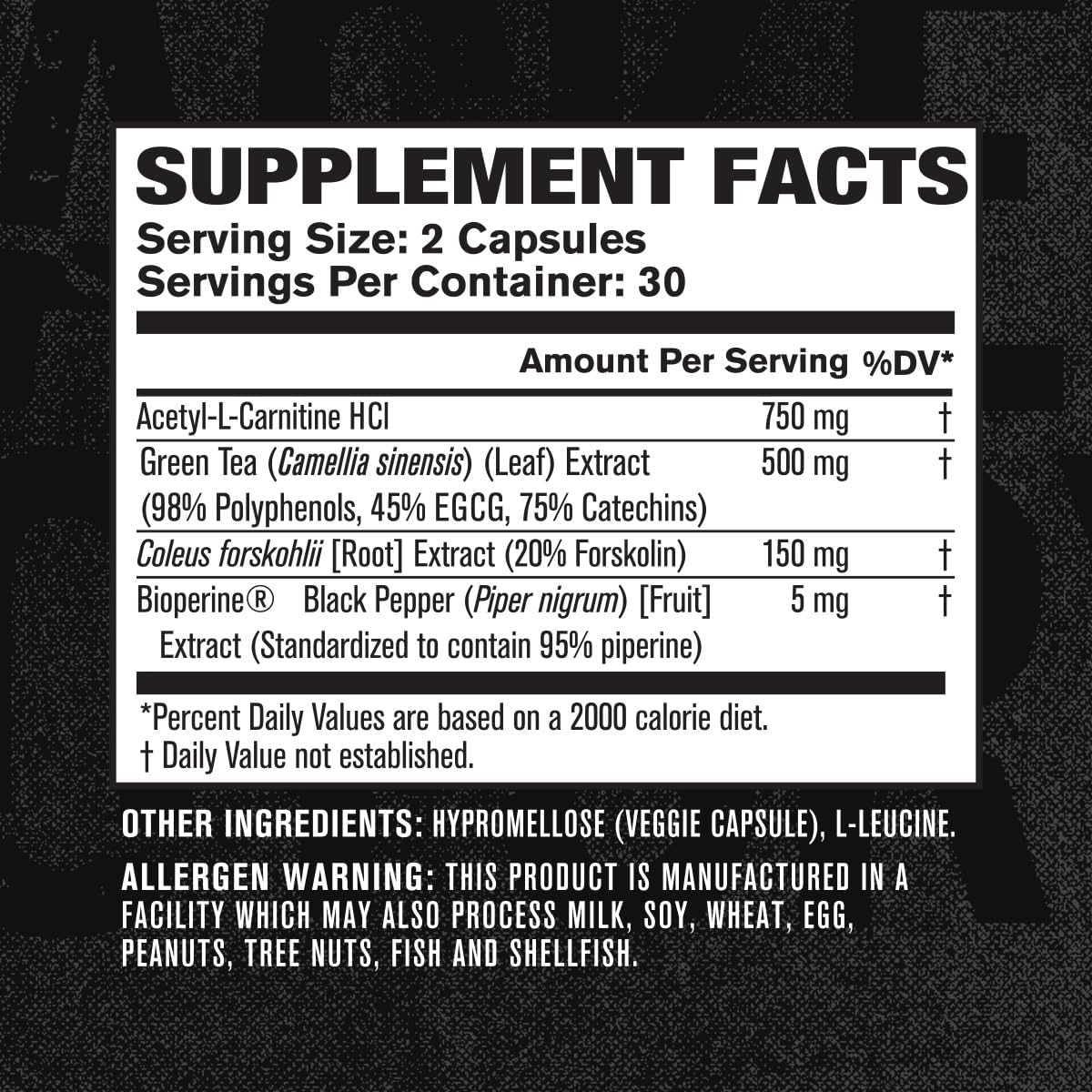 Jacked Factory Lean-XT Caffeine Free Fat Burner - Non Stim Weight Loss Supplement, Appetite Suppressant & Metabolism Booster | Acetyl L-Carnitine