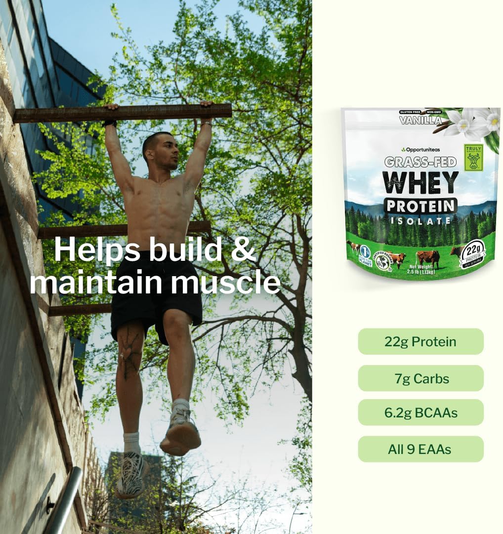 Unflavored Grass Fed Whey Isolate Protein Powder, 1 lb | Isolated, Flavorless Whey made with 100% GrassFed Hormone-Free Milk, It's Unsweetened, Cold-Pressed and Heavy-Metal Tested