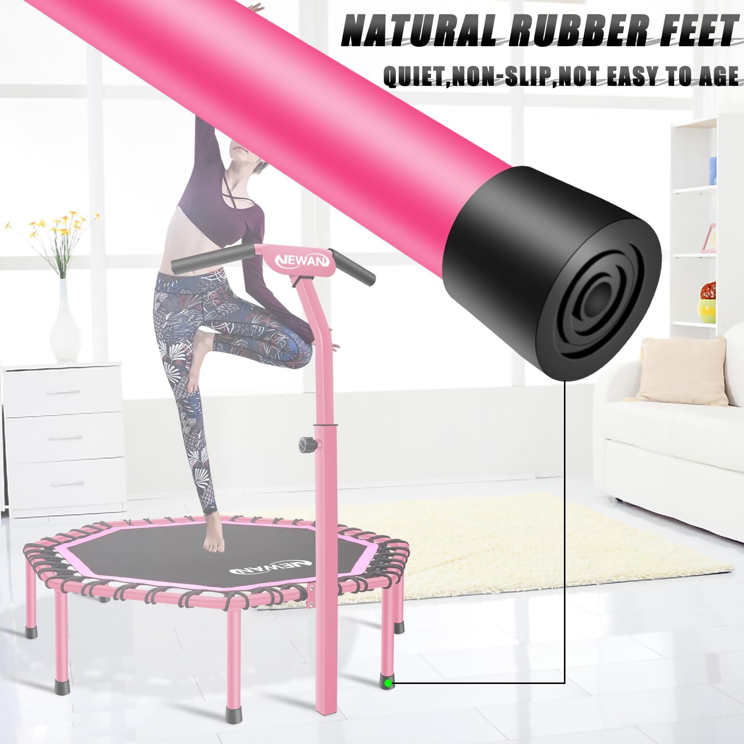 Newan 48" Fitness Trampoline with Adjustable Handle Bar