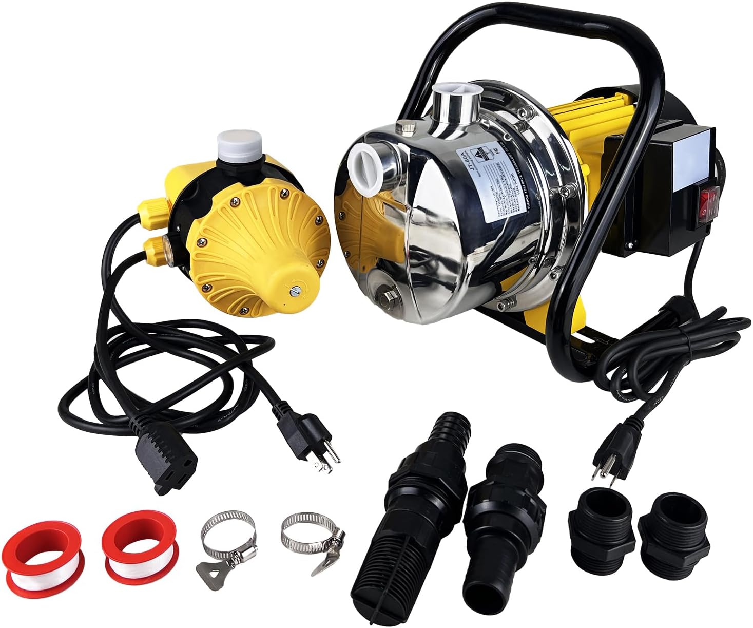 1HP House Water Pressure Booster Pump for Pool, 110V Garden Water Transfer Pump with Control Switch for Yard Sprinkler