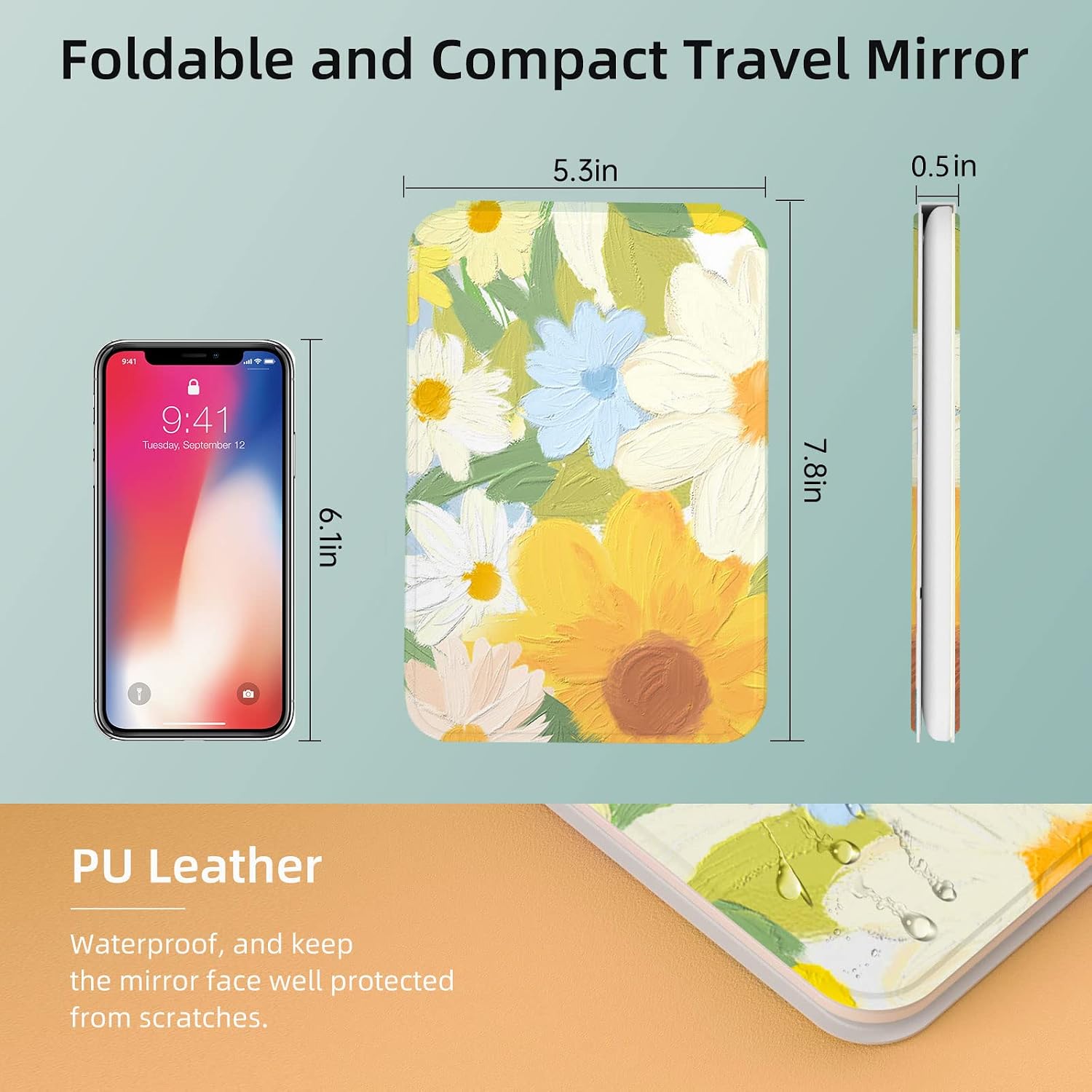 FUNTOUCH Rechargeable Travel Makeup Mirror with 72 Led Lights