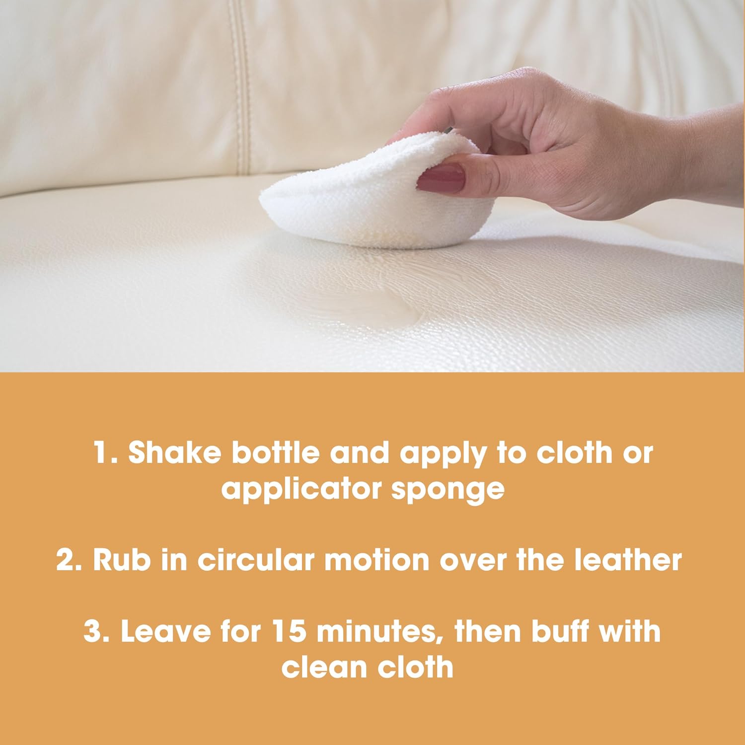 Furniture Clinic Large Leather Care Kit | Leather Cleaner + Conditioning Protection Cream for Furniture | Two 17oz Bottles + 1 Sponge & 1 Cloth | Restore Leather Couches, Car Seats, Jackets, & Boots