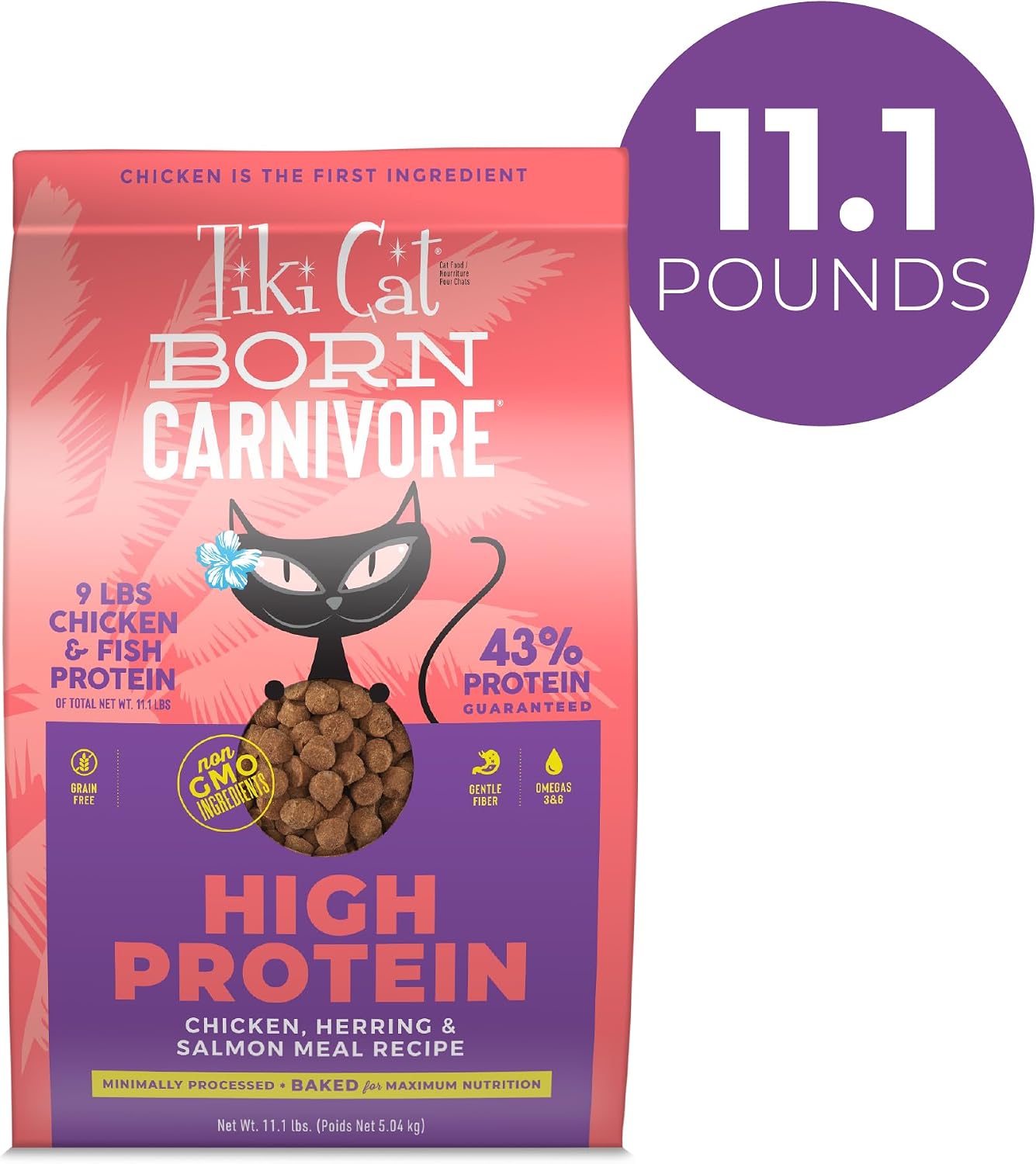 Tiki Cat Born Carnivore Dry Cat Food, Deboned Chicken & Egg, 2.8 lbs. Bag