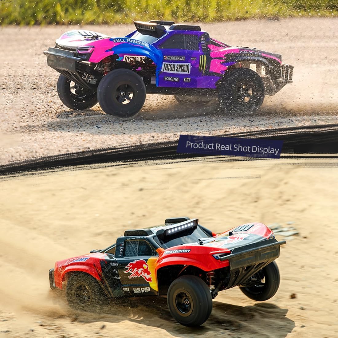 1:10 Scale 4WD Fast Off-Road RC Car – 85km/h High-Speed Remote Control Truck with Metal Gears, Steel CVD Shafts, 90A Waterproof ESC, 5200mAh Battery