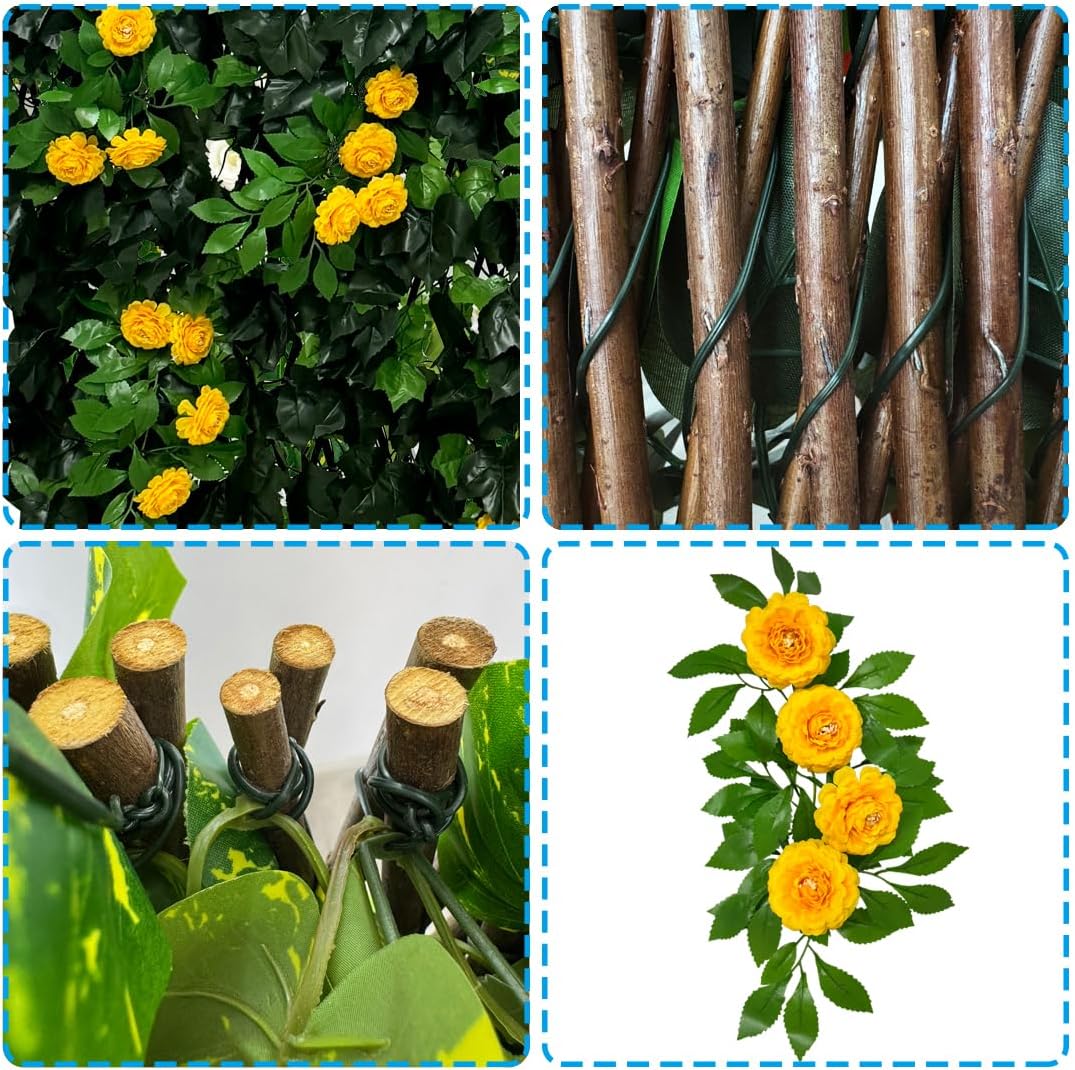 Expandable Fence Privacy Screen for Balcony Patio Outdoor,Decorative Faux Ivy Fencing Panel,Artificial Hedges (Single Sided Leaves)……