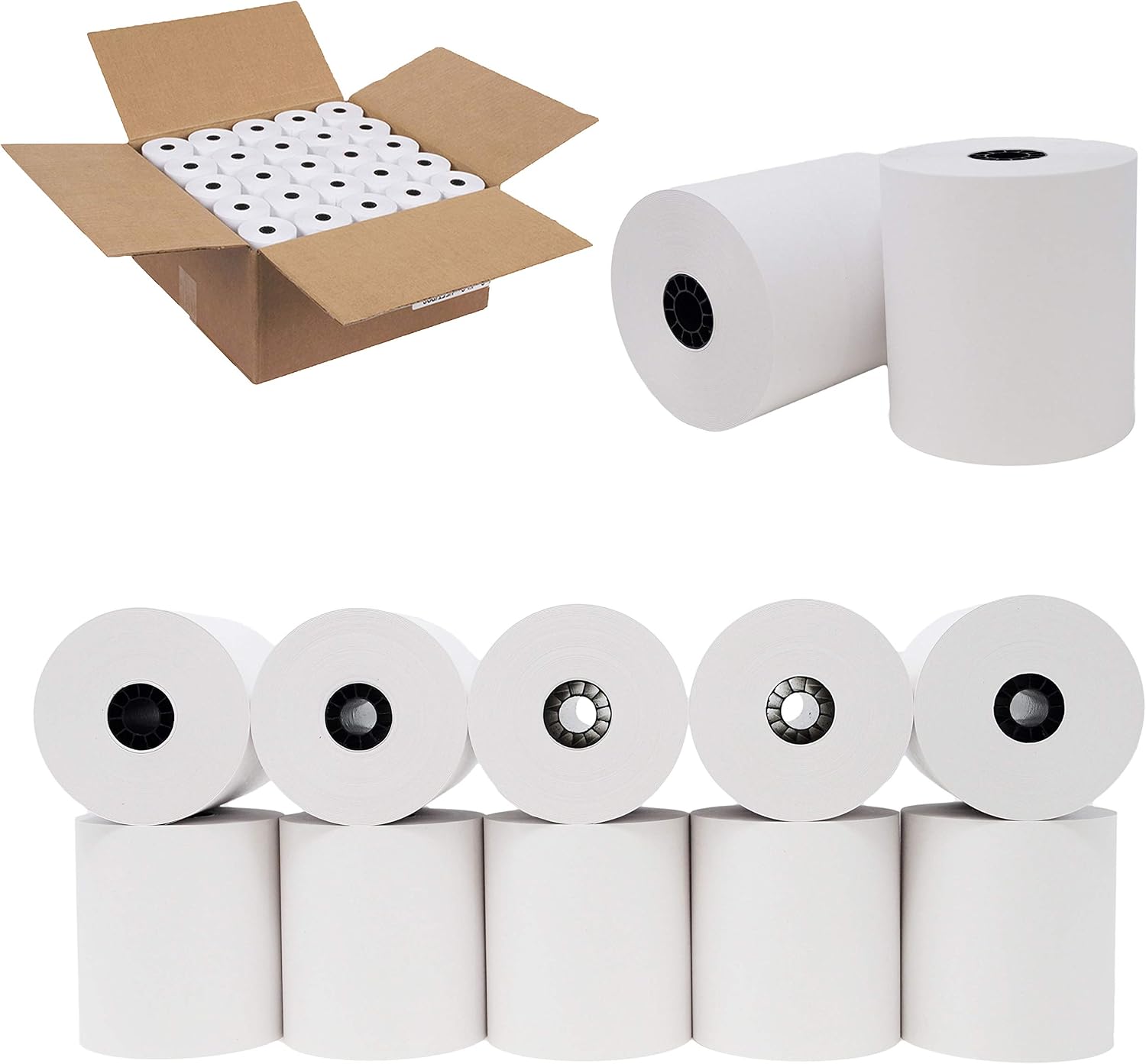 (50 Rolls) 3 1/8 x 230 Thermal Paper Receipt Rolls (55 GSM Premium Quality German Paper) Fits All POS Cash Registers BPA Free - BuyRegisterRolls
