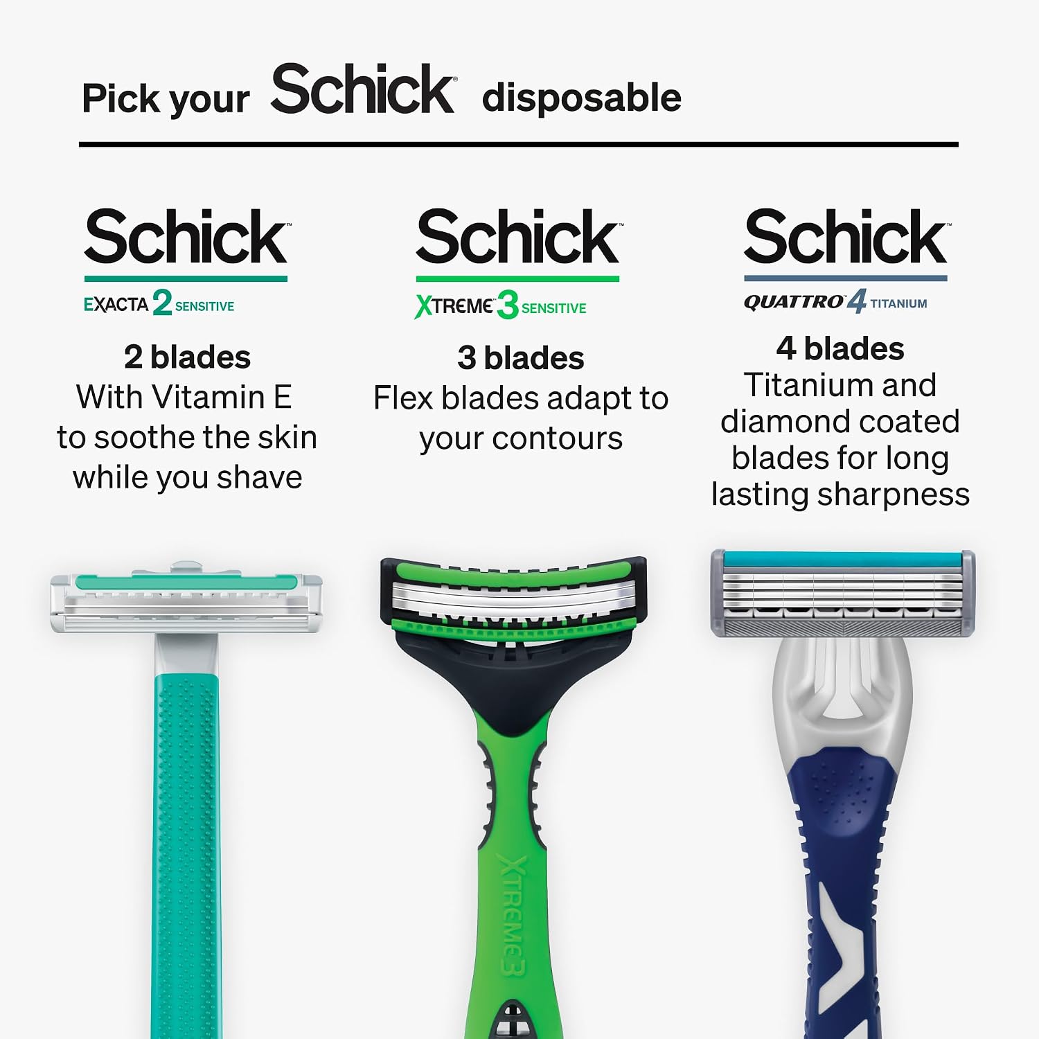 Schick Exacta2 Sensitive Disposable Razor, 10 Count (1Pack)
