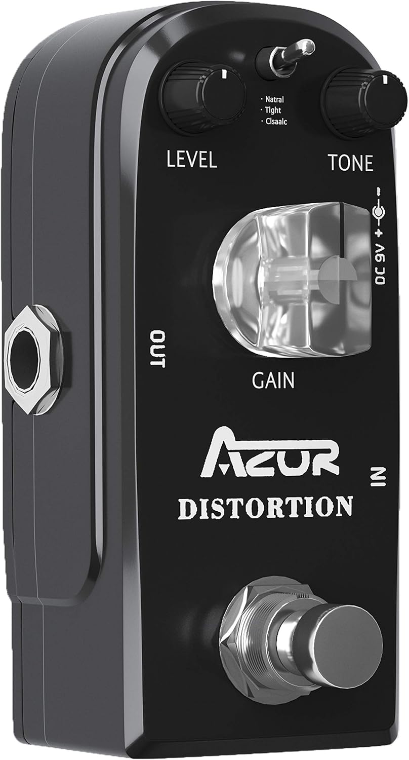 AZOR 5 Band Bass EQ Pedal, Aluminium Alloy True Bypass Equalizer Effect Pedal, Compact Mini Tone Control Pedal for Electric Bass Guitar