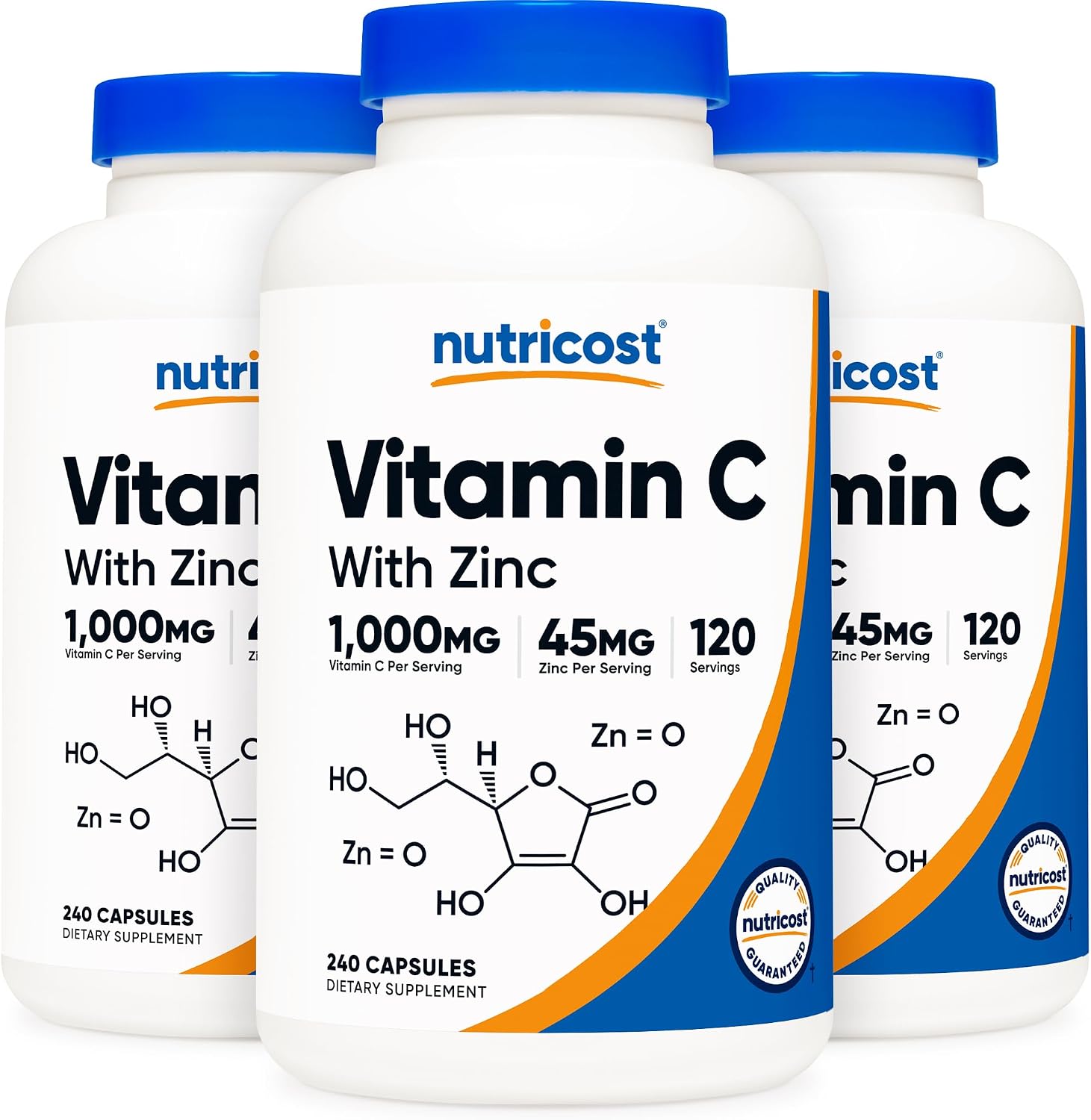 Nutricost Vitamin C with Zinc Capsules, 120 Servings, Gluten Free, GMO-Free