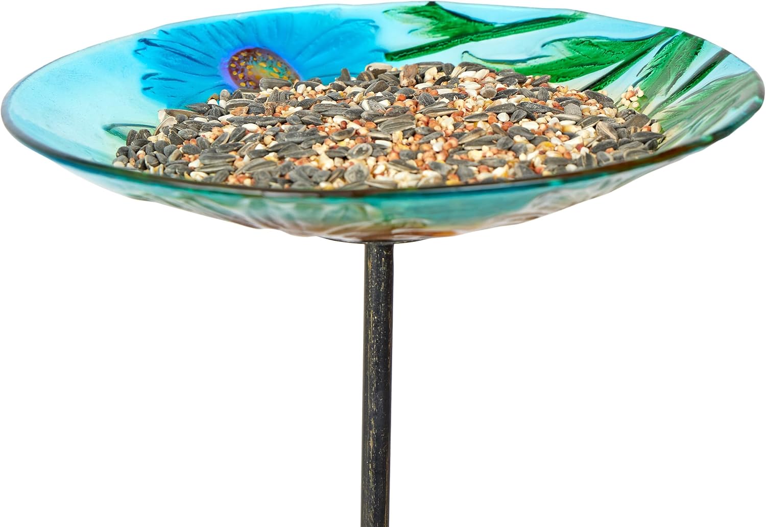 Alpine Corporation 25" Tall Outdoor Birdbath with Planter Pedestal Yard Statue, Stunning Garden Accent, 15" Round, Green