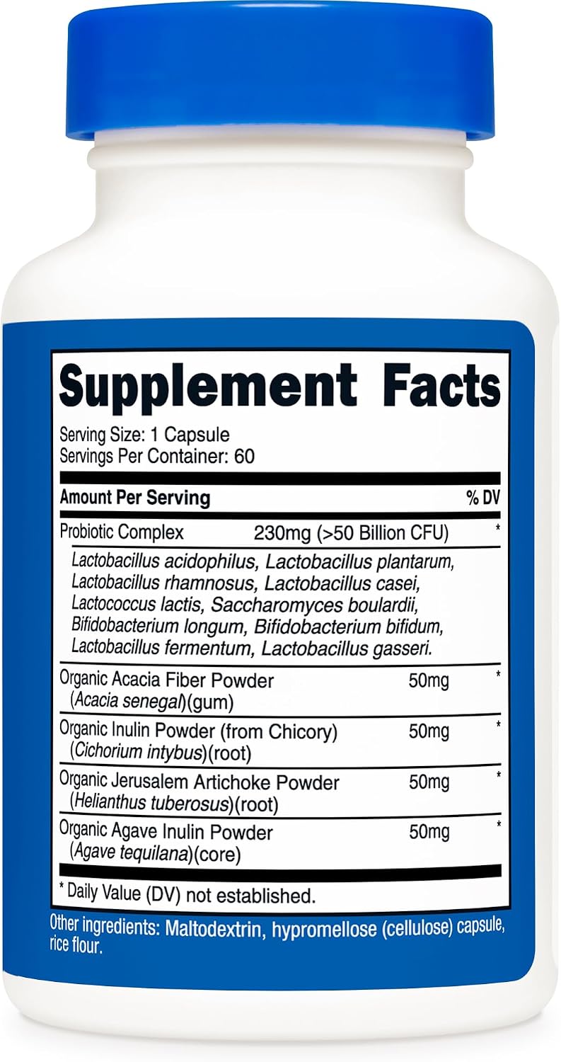 Nutricost Probiotic Complex (50 Billion CFU) 60 Capsules, for Men and Women | Vegetarian Capsules, GMO-Free, Gluten-Free