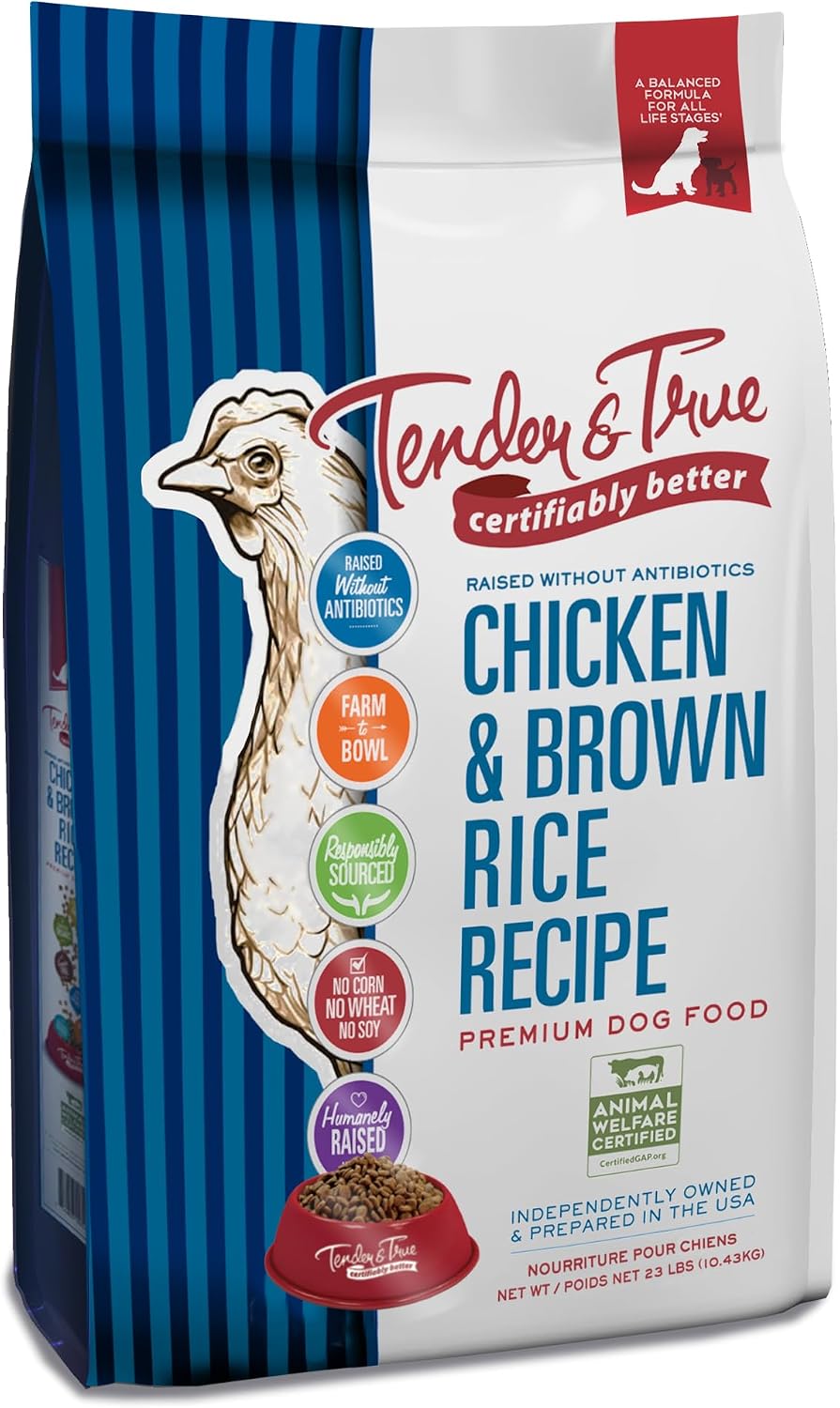 Tender & True Antibiotic-Free Chicken & Brown Rice Recipe Dog Food, 11 lb