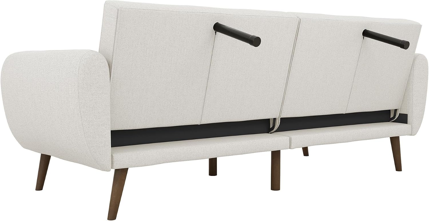 Novogratz Brittany Futon Sofa Bed and Couch Sleeper, Camel Faux Leather