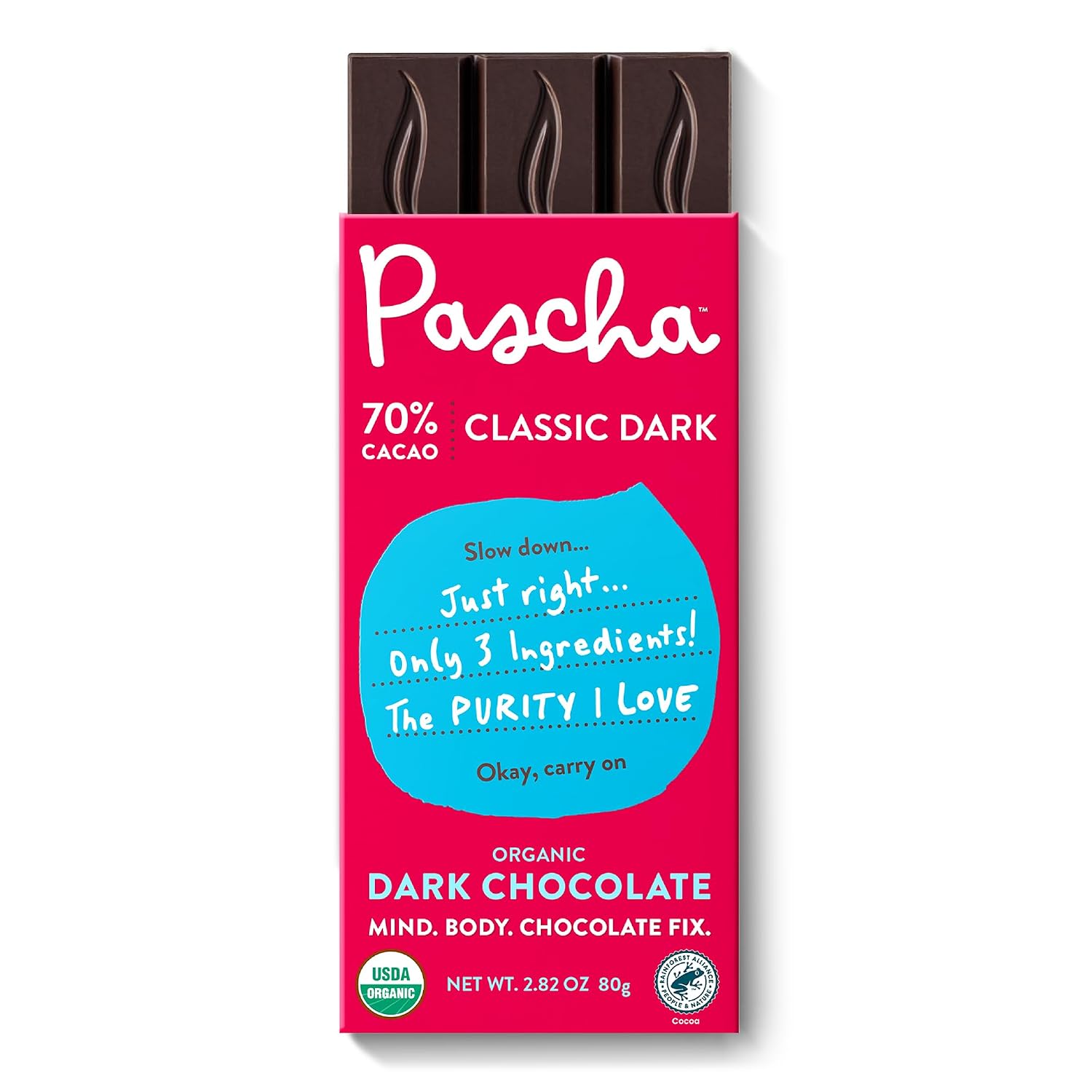 Pascha 85% Cacao Dark Chocolate Bars - Organic, Vegan, 10 Count | Pascha 85% Organic Vegan Dairy Free Dark Chocolate Bars, 10 Count