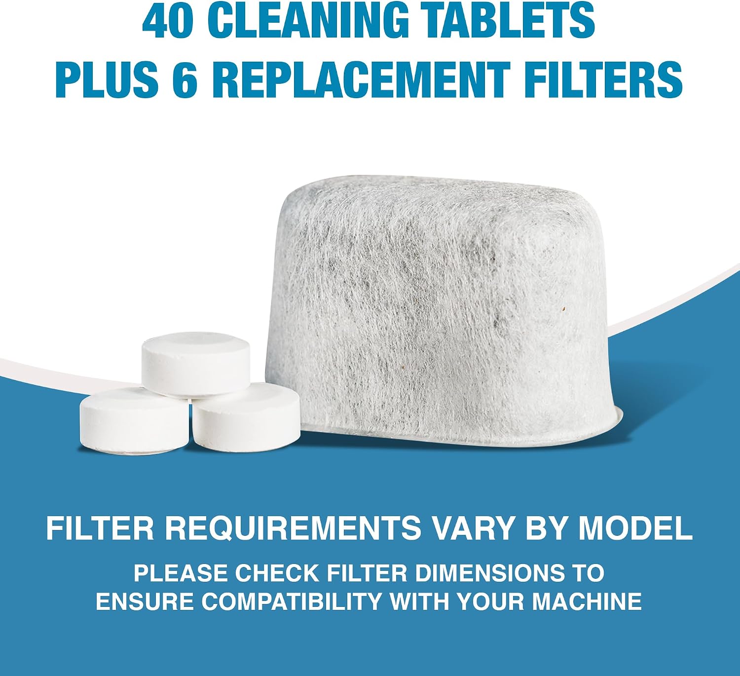 CleanEspresso - Designed For Breville Cleaning Kit - 40 Cleaning Tablets and 6 Water Filters for Breville Espresso Machines - 2g Espresso Machine