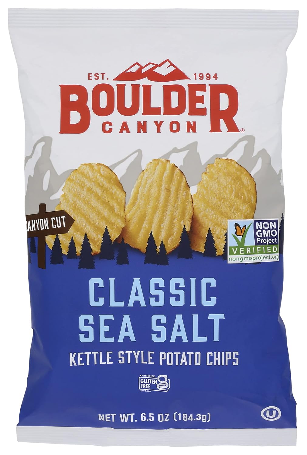 Boulder Canyon Avocado Oil Sea Salt Potato Chips 6 Count, 1.25 OZ