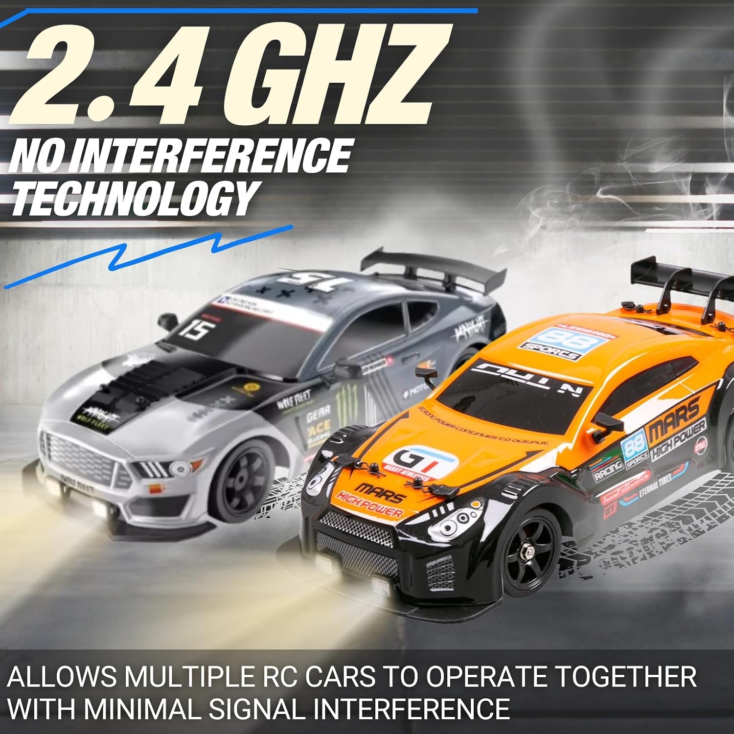 Liberty Imports RC Drift Car 1/16 2.4GHz 4WD Remote Control Sport Racing On-Road Vehicle with LED Light, Batteries and Drift Tires (Red)