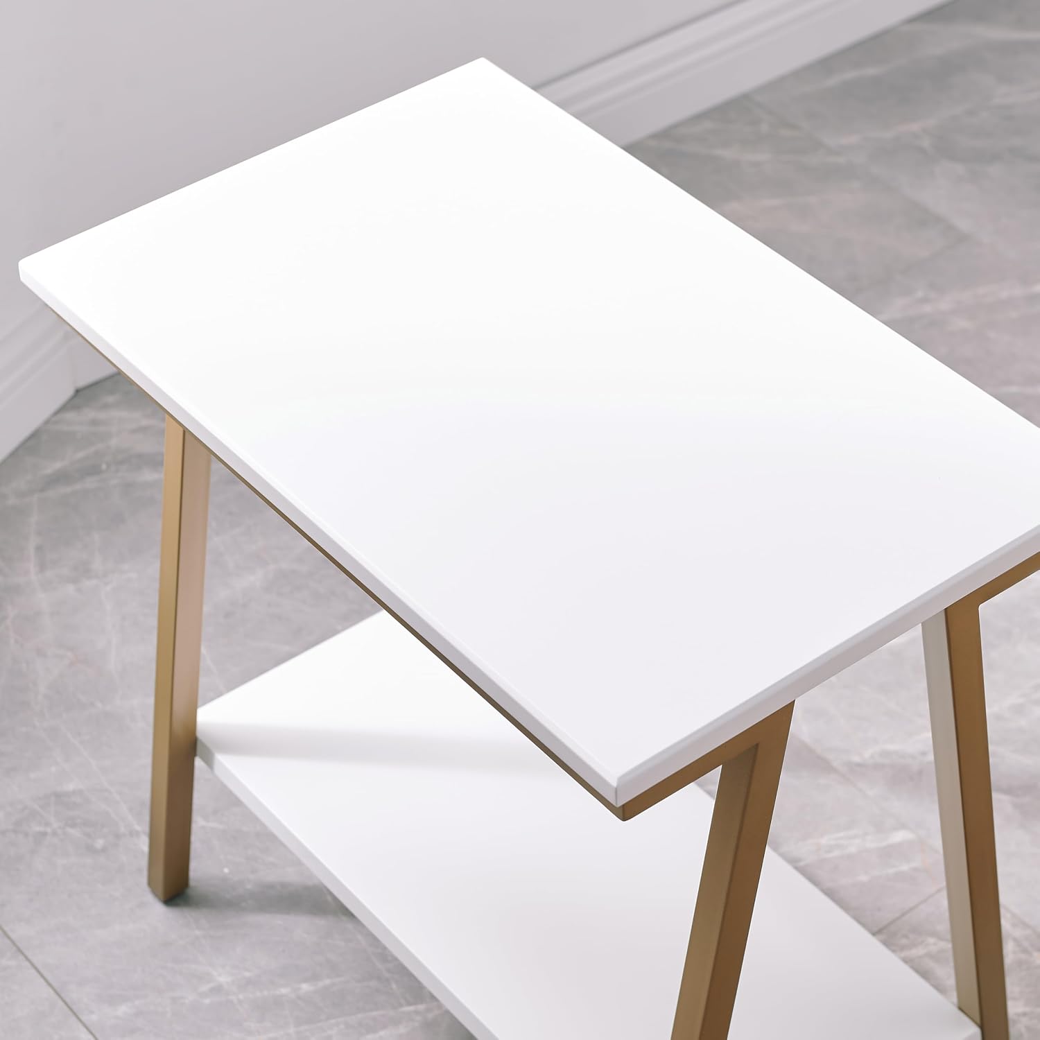 Leick Home Shield Wedge End Table, 21", Glazed Auburn