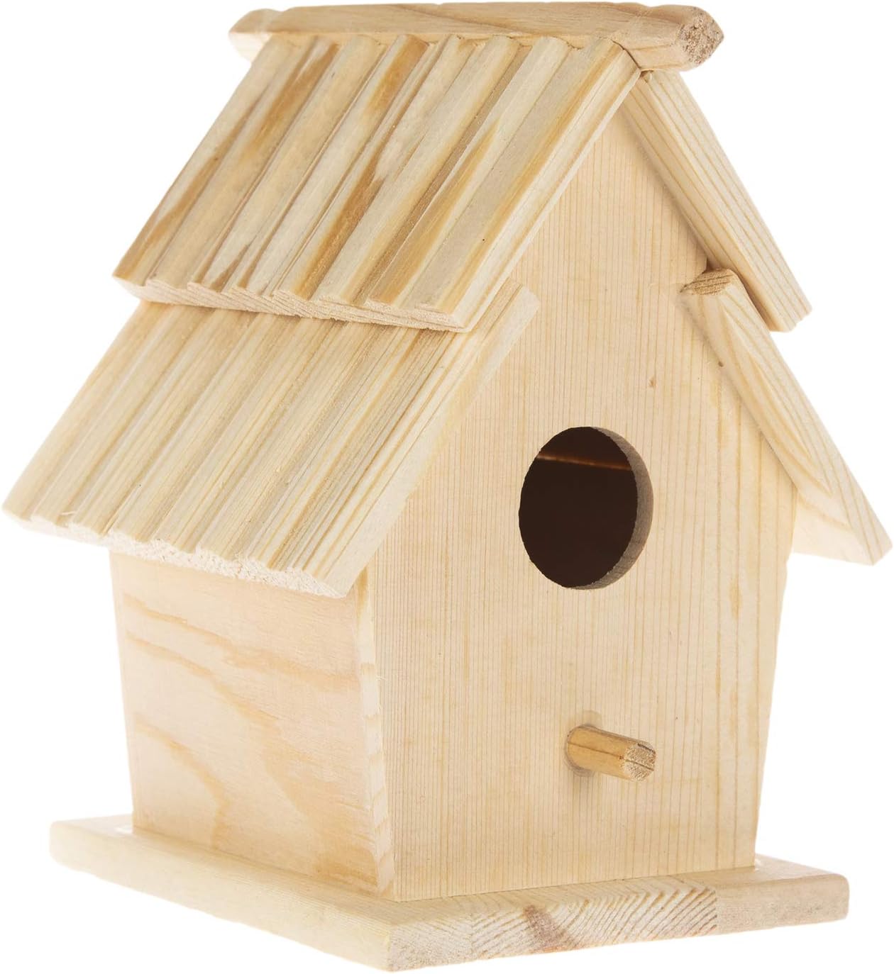Hobby Lobby Woodpile Fun! Slat Roof Wood Birdhouse, 5.7" x 4.33" (Set of 2)