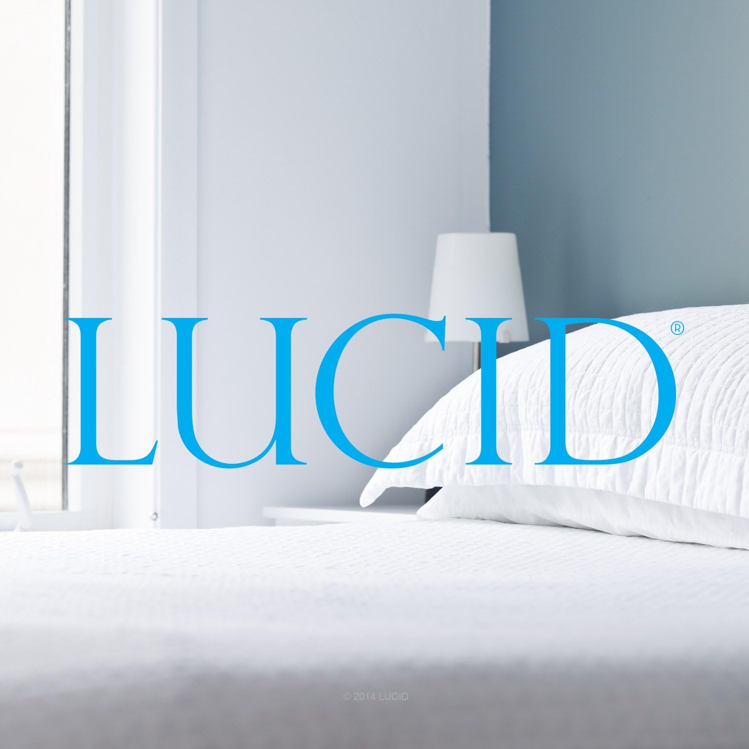 LUCID Premium Waterproof Mattress Protector, Queen Size – Fitted Sheet Style, Machine Washable – Cotton Terry Top Cover – Dorm Room Essential – White