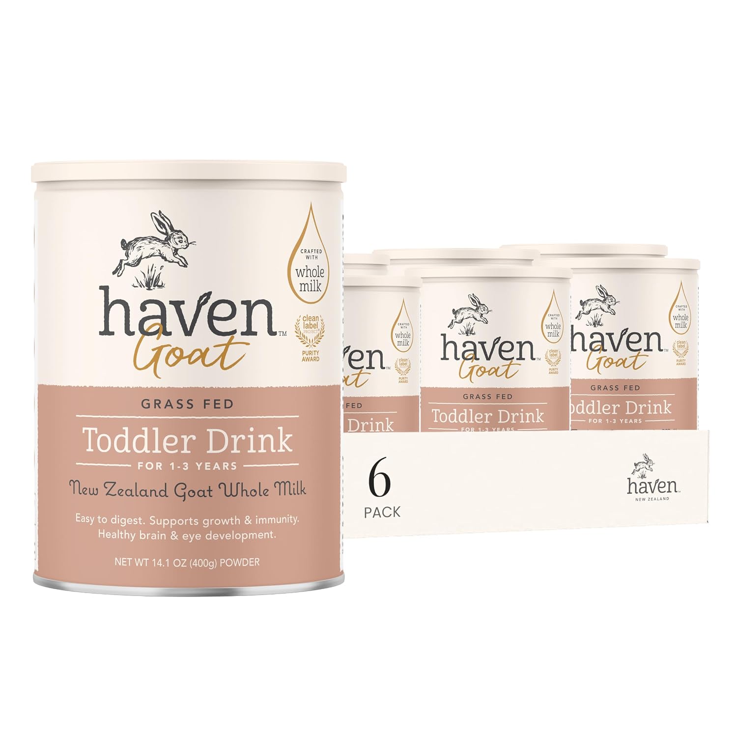 Haven A2 Cow Toddler Formula, Whole Milk, 12+ Months, 14.1oz | No Added Sugar, No Seed Oils, DHA Omega-3, Grass-Fed New Zealand Milk, Probiotics & Prebiotics, Lutein, Easy to Digest