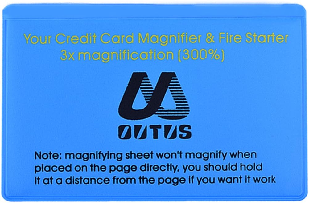 Outus 4 Pack Wallet Magnifier Cards Credit Card Magnifying Glass Fresnel Lens