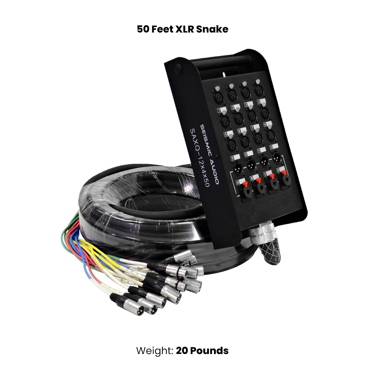 Seismic Audio - SAXQ-16x8x25 - 16 Channel 25' XLR Snake Cable with XLR and 1/4" Returns on the Box