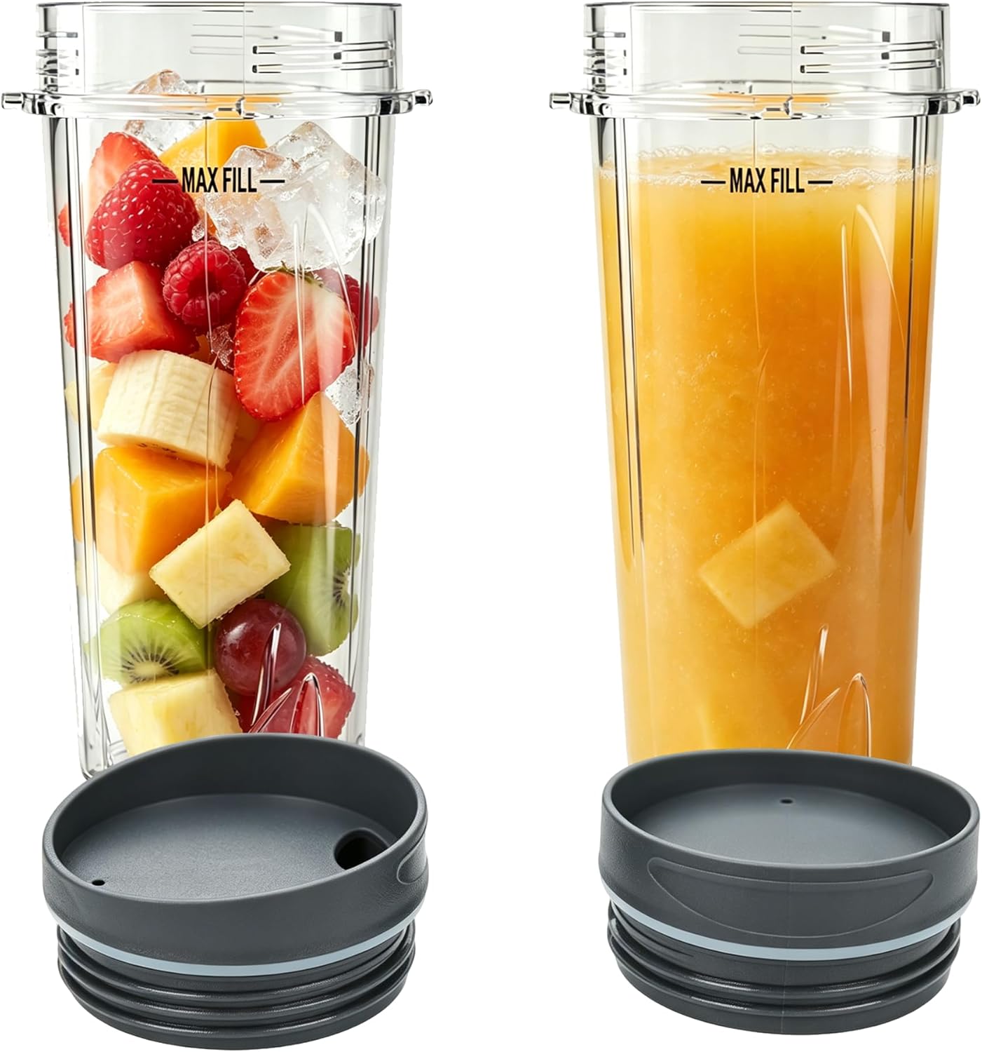 Blender Cups Fit for Ninja, Replacement Parts 16OZ Cups with Lids