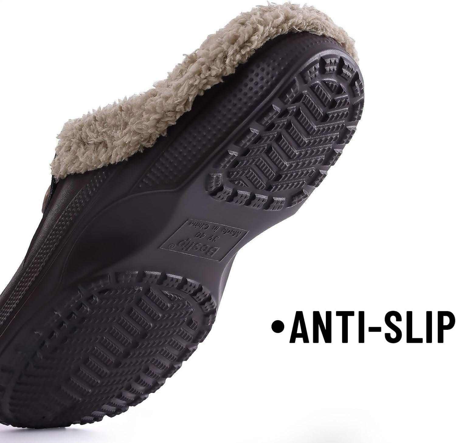 Beslip Fur Lined Clogs for Women & Men Fuzzy Slippers with Memory Foam